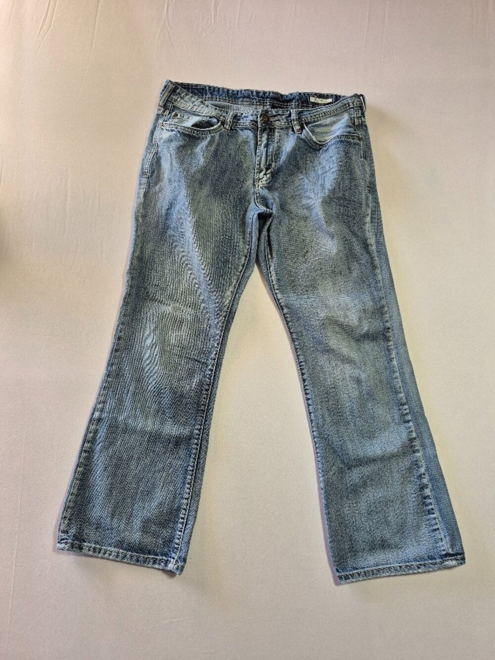 Buffalo David Bitton King Men Jeans Size 36 Slim Bootcut Blue 100% Cotton Pants